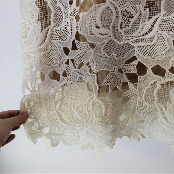 REBELLION Cream Off White Lace Beige Dress M NWOT - Picture 2 of 5